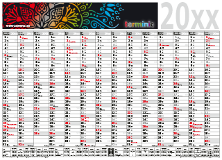 Plakatkalender mit Werbung - Das Top 14 Modell 90-65 von terminic im bunten Mandala Design