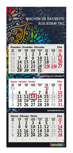 Très grand calendrier mural annuel recto verso de Brownline, 24 po x 36 po,  12 mois (janvier à décembre), bilingue
